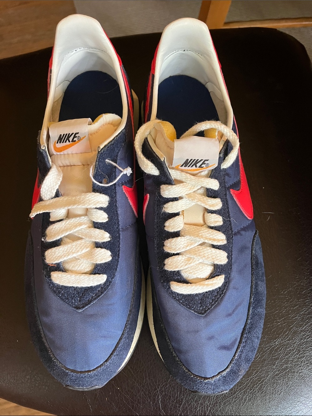 Nike Men’s Navy with Red Swoosh Retro Runner Sneakers